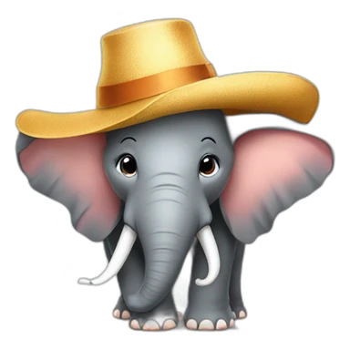 elephant in a big hat sticker