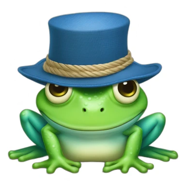 Grenouille bleu avec un chapeau de paille sticker