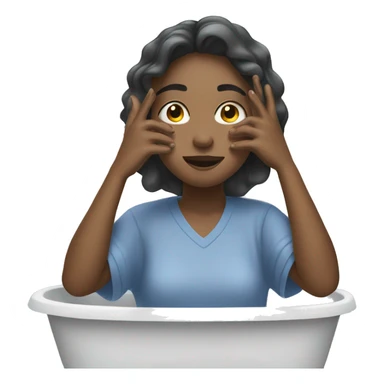 girl washes her face sticker