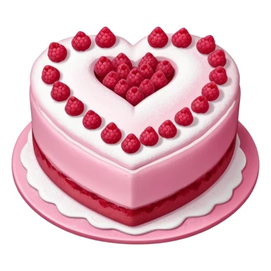 Heart rasberry cake sticker