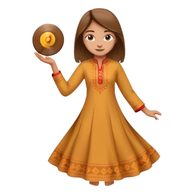 girl in a traditional kurta spinning sticker