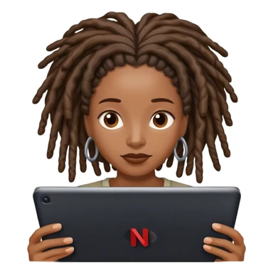 Black woman with locs watching Netflix  sticker