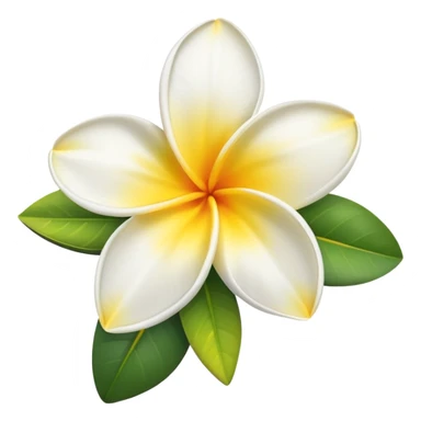White and yellow frangipani flower sticker