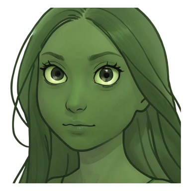 Blonde girl with long hair with big light grey eyes  sticker