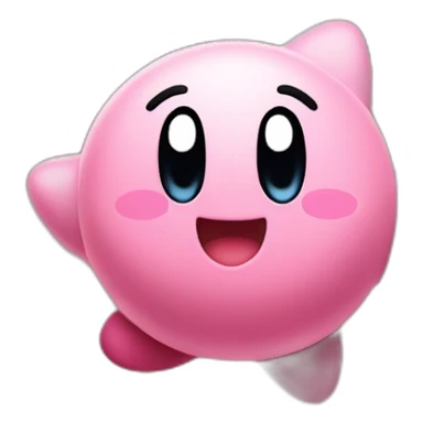 cute happy Kirby jumping on a star sticker