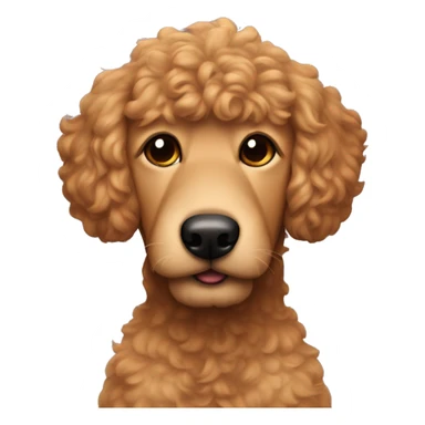 Lightskin man with mustache with red goldendoodle sticker