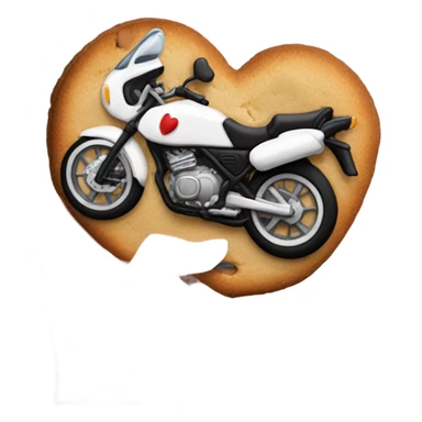 cookie heart with black motorbike  sticker