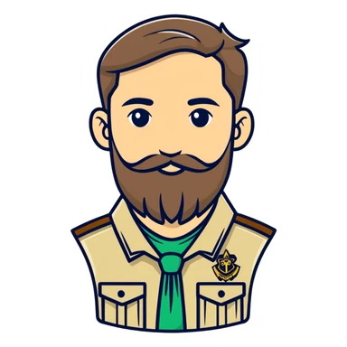 Scout leader uk diverse with beard sticker