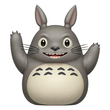 Totoro tierno que se parezca al real sonriendo tierno con uñas  sticker