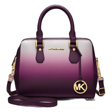 Realistic isolated plum purple to wine color ombre michael kors satchel purse.  sticker