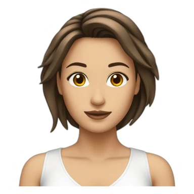 Femme brune 2 longues tresses sticker