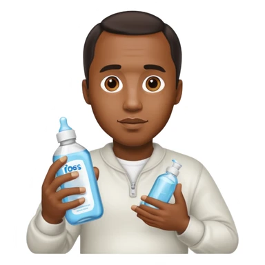 p diddy holding baby oil sticker