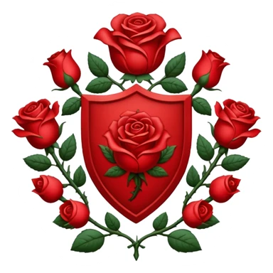 brasão medieval rosa de sangue vermelha sticker