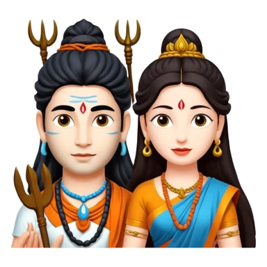 Sitting lord shiva and parvathi sticker