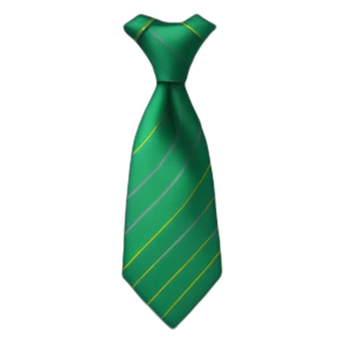 Green tie with grey and yellow lines sticker