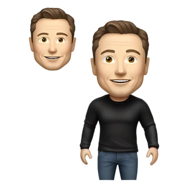 Elon musk as a bobble head  sticker