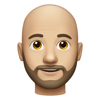 realistic portrait of bald male with beard sticker