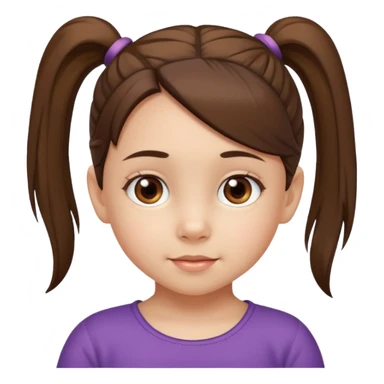 una chica pequeña con una cola de caballo de 4 años sticker