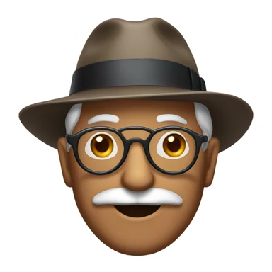 A grandfather with a fedora, a mustache, and a pair of goggles sticker