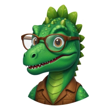 Dinosaur with glass on in a horse sticker