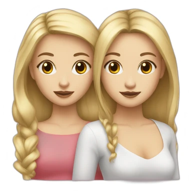 Blonde girl with a brunette girl bff sticker