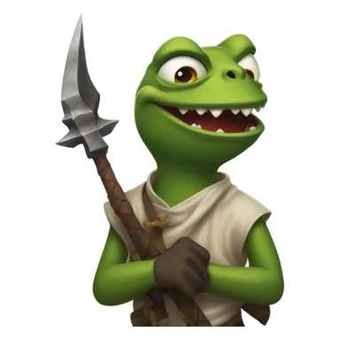 pepe specing with dragon claws from runescape sticker