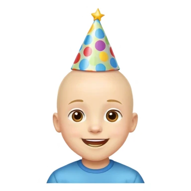 bald cute boy celebration emoji sticker