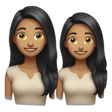 skinny 27 year old indian girl with long black hair smiling sticker