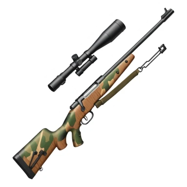 deer hunting bolt action rifle with a scope and sling sticker