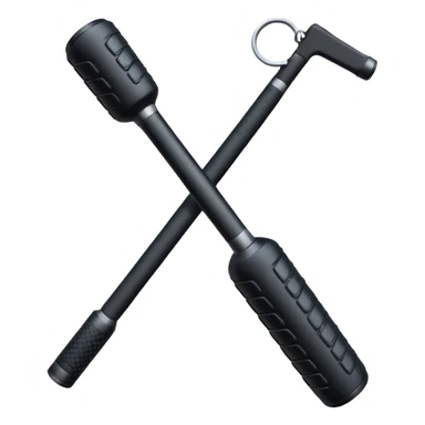 two police batons with grip sticker