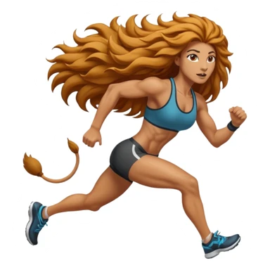 High resolution of a running women lion sticker