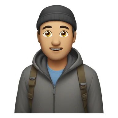 Kyrgyz man have a surprised sticker