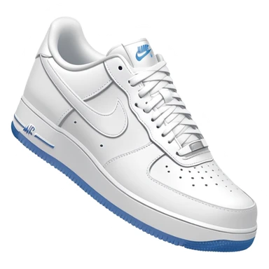 Pristine white Nike Air Force 1 with visible Nike swoosh logo sticker