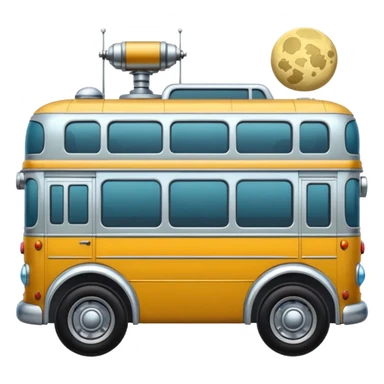  antique tall bus robotic twelve passenger Moon rover  sticker