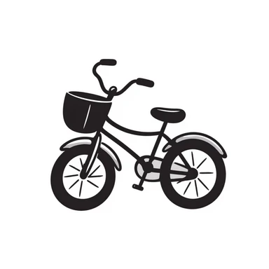 hand-drawn bicycle with basket sticker