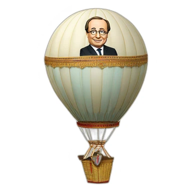 François Hollande dans une mongolfière sticker