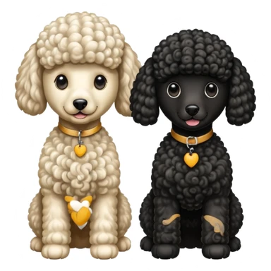 Dos caniches,uno blanco y el otro negro,QUE SEA RAZA CANICHE  sticker