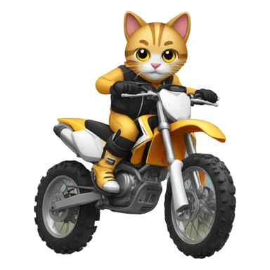 Cat sur une moto cross qui fait une roue avant  sticker