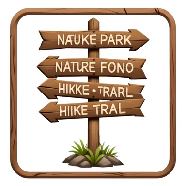 wooden nature park hike trail sign sticker
