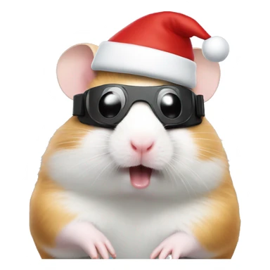 full body hamster in vr headset christmas sticker