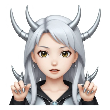 anime girl showing metal horns sticker