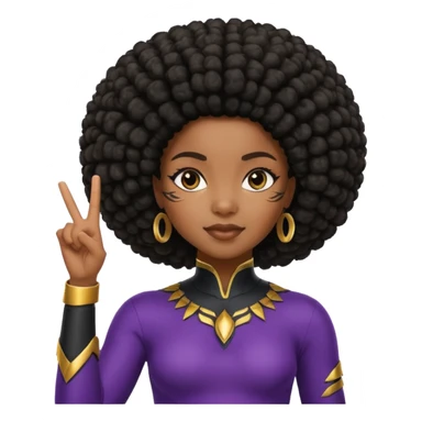 Black girl with Afro doing the wakanda forever gesture sticker