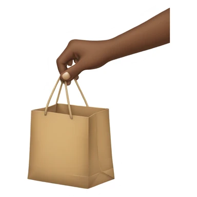 A hand pulling an item out of a bag or box. sticker
