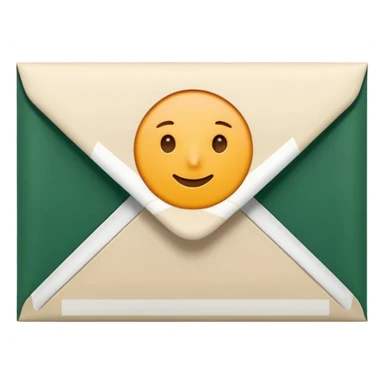 light beige envelope with dark green stripe on edge, modern style sticker