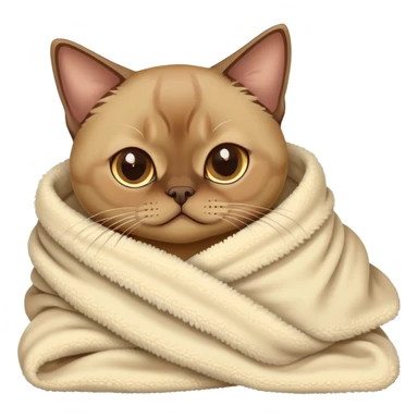 Burmese cat wrapped in a blanket  sticker