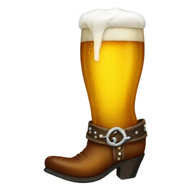 a glass cowboy boot filled with beer sticker