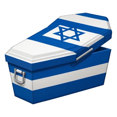 Israel flag star turning inwards to look like trash then a coffin till it says the end in all blue background  sticker