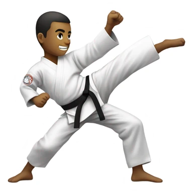 karate kick, stance to get ready for a karate kick sticker