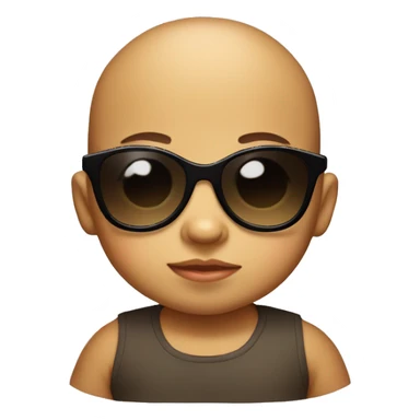 Baby with sunglasses and chubby face  sticker