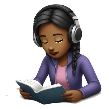 girl with headphones writing  sticker
